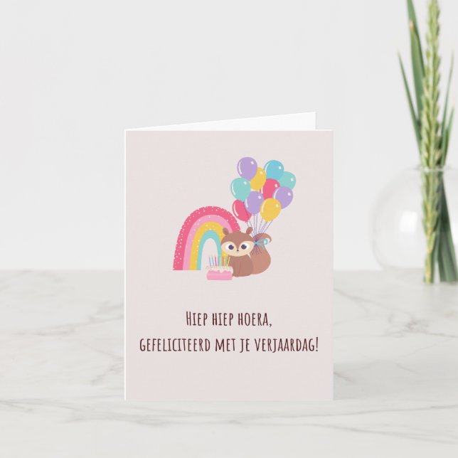 Dutch Happy Birthday Karte (Vorderseite)