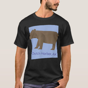 Dutch Harbour Brown Origami Bear Abstrakt Geometri T-Shirt