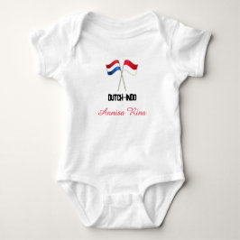 Dutch-Indo with Two Flags with Personalized Name Baby Strampler