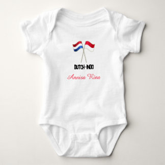 Dutch-Indo with Two Flags with Personalized Name Baby Strampler