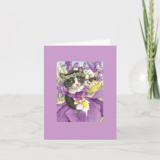 Dutch Iris Kitten Blank Note Card Karte