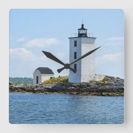 Dutch Island Lighthouse, Rhode Island Wall Clock Quadratische Wanduhr