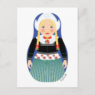 Dutch Matryoshka Postcard Postkarte