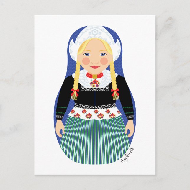 Dutch Matryoshka Postcard Postkarte (Vorderseite)
