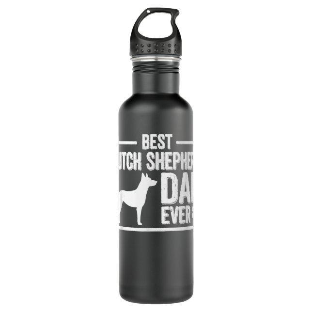 Dutch Shepherd Dad Best Dog Owner Ever Edelstahlflasche (Vorderseite)
