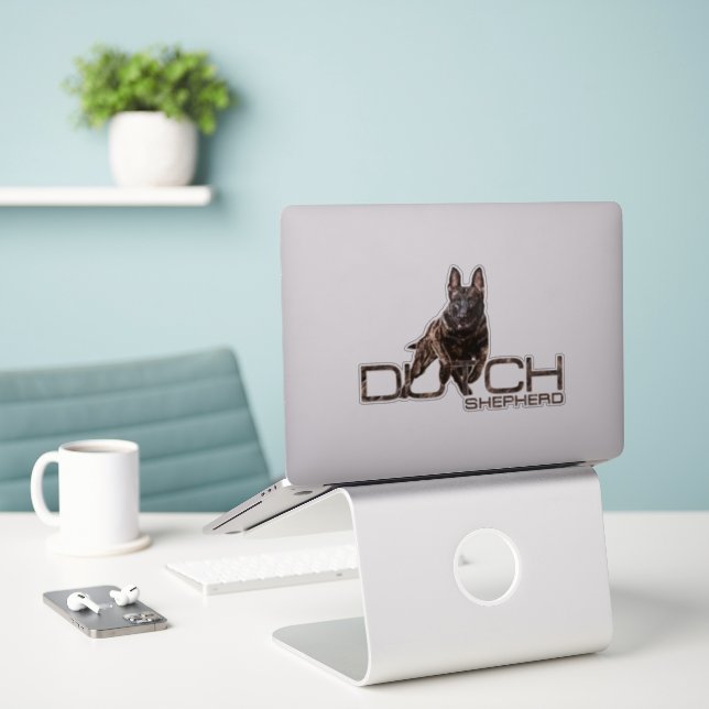 Dutch Shepherd - Hollandse Herdershond Aufkleber (Laptop auf Schreibtisch)