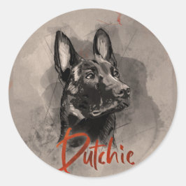 Dutch Shepherd - Hollandse Herdershond Runder Aufkleber