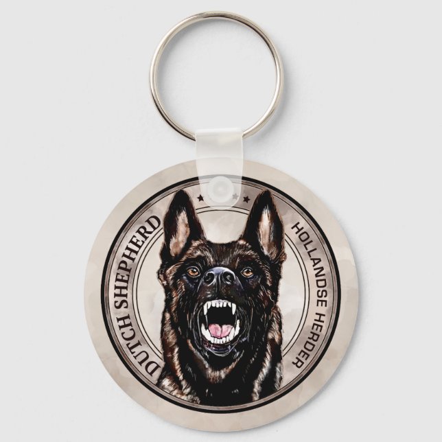 Dutch Shepherd - Hollandse Herdershond Schlüsselanhänger (Vorderseite)