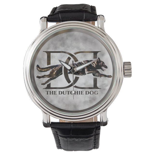 Dutch Shepherd - Niederländische Illustration Armbanduhr (Vorderseite)
