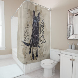 Dutch Shepherd - Niederländische Illustration Duschvorhang