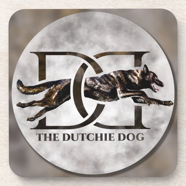 Dutch Shepherd - Niederländische Illustration Getränkeuntersetzer (Vorderseite)