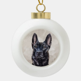 Dutch Shepherd - Niederländische Illustration Keramik Kugel-Ornament