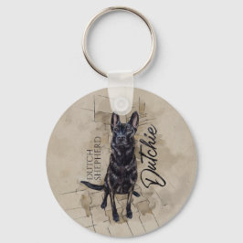 Dutch Shepherd - Niederländische Illustration Schlüsselanhänger