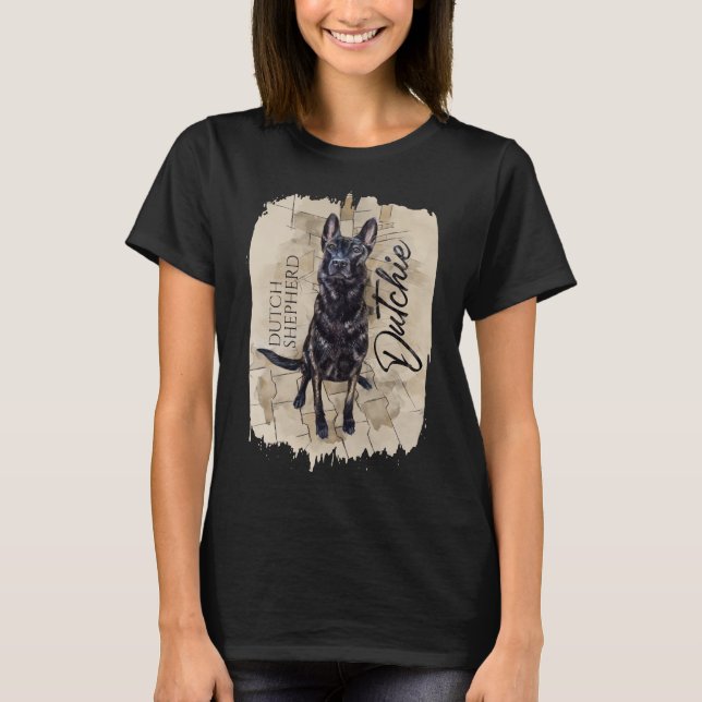 Dutch Shepherd - Niederländische Illustration T-Shirt (Vorderseite)