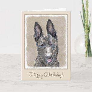 Dutch Shepherd Painting - Cute Original Dog Art Karte