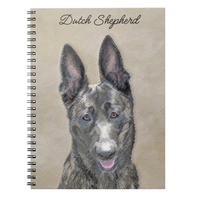 Dutch Shepherd Painting - Cute Original Dog Art Notizblock (Vorderseite)