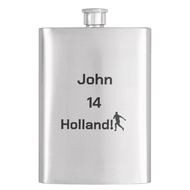 Dutch Soccer, anpassbar Flachmann (Vorderseite)