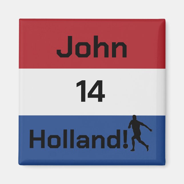 Dutch Soccer, anpassbar Magnet (Vorne)