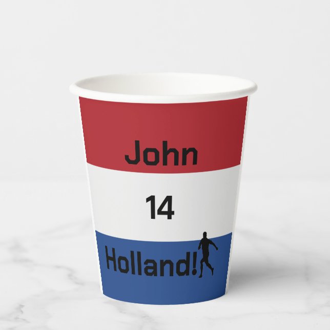 Dutch Soccer, anpassbar Pappbecher (Vorderseite)