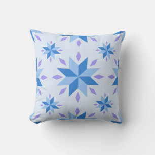 Dutch Star Snowflake Blue Geometric Muster Kissen