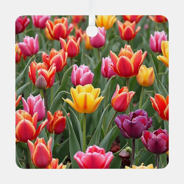 Dutch Tulips Ornament Aus Metall (Vorderseite)