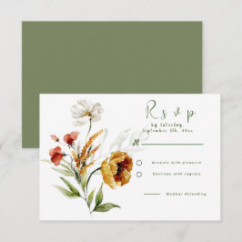 Dutch Watercolor Floral Weddings RSVP Card