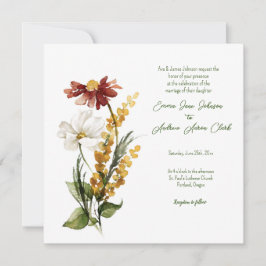 Dutch Watercolor Florals Hochzeitsveranstaltung Einladung