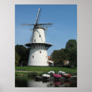 Dutch Windmill in Zeeland, Holland Photo Poster