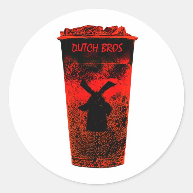 DutchBros Iced Rebel Runder Aufkleber (Vorderseite)