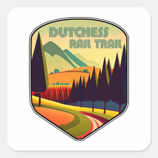 Dutchess Rail Trail Farben Quadratischer Aufkleber (Vorderseite)