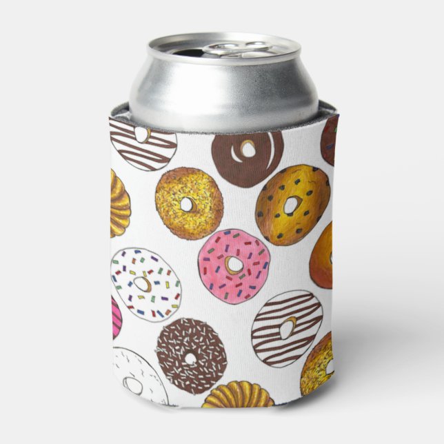 Dutzend Donuts Doughnut Frühstück Junk Food Feinsc Dosenkühler (Kanne Vorderseite)