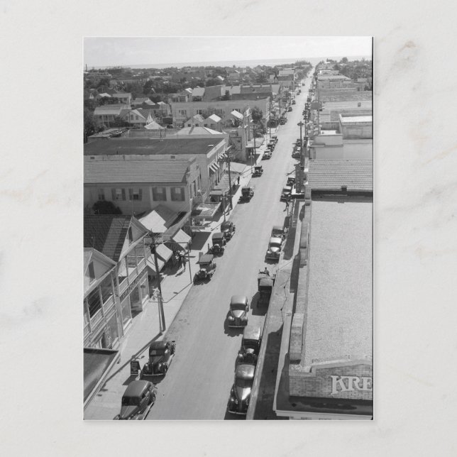 Duval Street, Key West Florida 1938 Postkarte (Vorderseite)