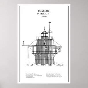 Duxbury Pier Light Leuchtturm - Massachusetts -BD Poster