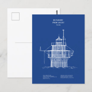 Duxbury Pier Light Lighthouse - Massachusetts - AD Postkarte