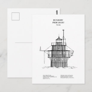 Duxbury Pier Light Lighthouse - Massachusetts - BD Postkarte