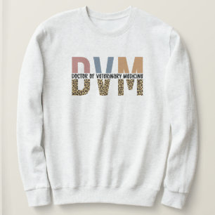 DVM Doktor der Veterinärmedizin Leopard Print Sweatshirt