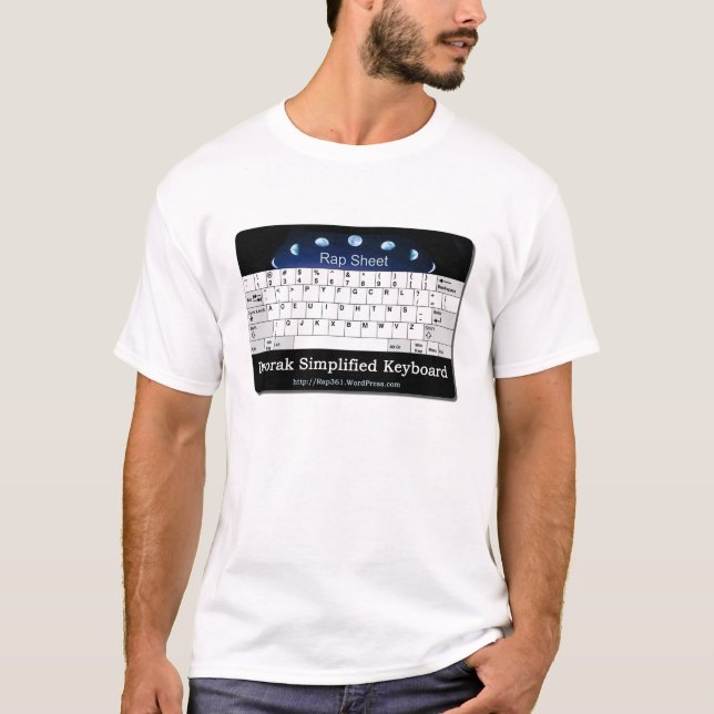 Dvorak vereinfachte Tastatur T-Shirt (Vorderseite)