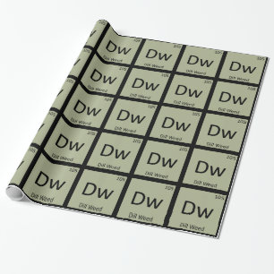 Dw - Dill Weed Chemistry Periodic Table Symbol Geschenkpapier