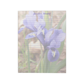 Dwarf Iris floralgeflechtetes Notepad Notizblock