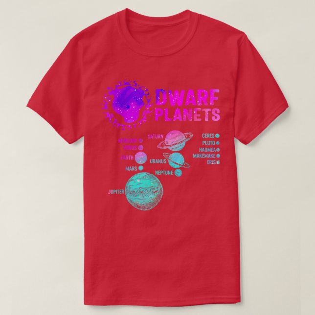 Dwarf Planets Science Space Solar Astronomy System T-Shirt (Design vorne)