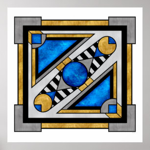 Dwarven Chest - Art Deco Fantasie Abstrakt Poster