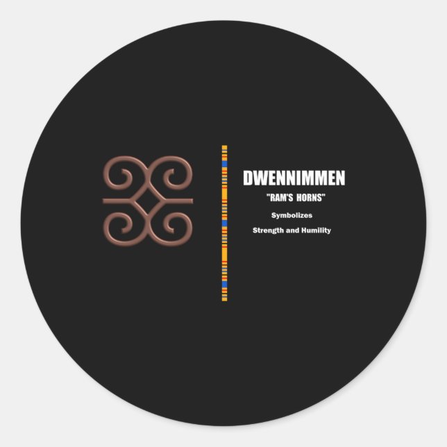 Dwennim Adinkra African Ghana Symbole Illustration Runder Aufkleber (Vorderseite)
