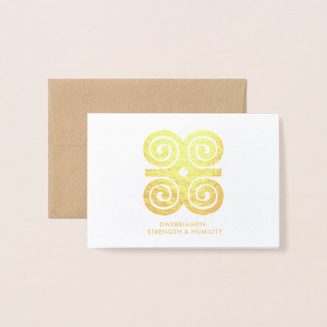 Dwennimmen | Stärke Demut Adinkra Symbol Folienkarte (Vorderseite mit Umschlag)