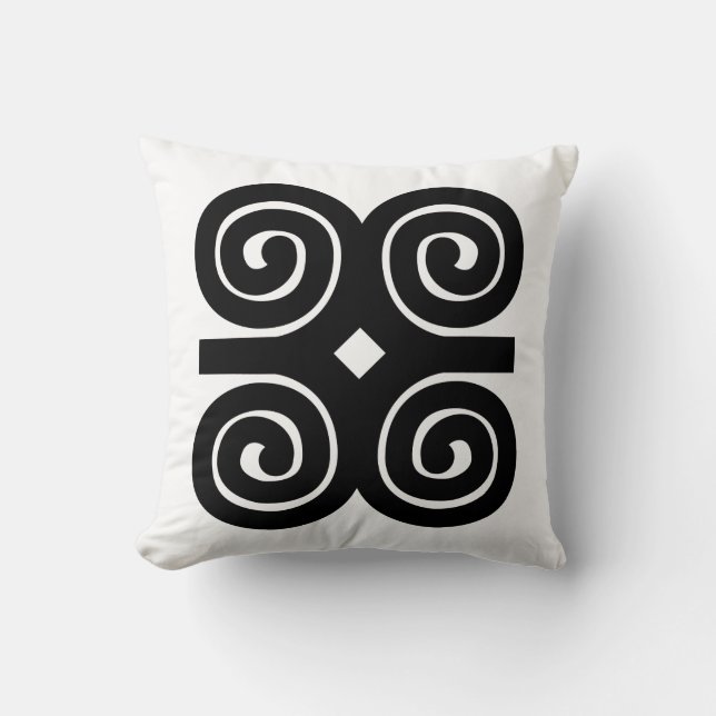 Dwennimmen - Stärke und Bescheidenheit Adinkra Kissen (Vorderseite)