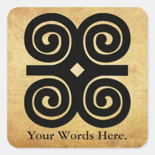Dwennimmen - Stärke und Bescheidenheit Adinkra Quadratischer Aufkleber