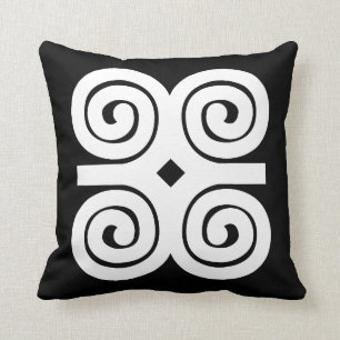 Dwennimmen Strength Humility weißes Adinkra Symbo Kissen