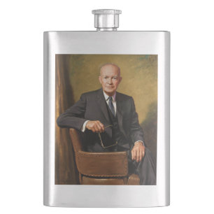 Dwight Eisenhower Präsident Porträt Weißes Haus Flachmann