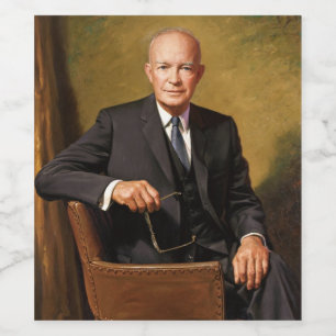 Dwight Eisenhower Präsident Weiße-Haus-Porträt Weinetikett