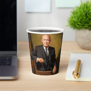 Dwight Eisenhower Präsident Weißes Haus Porträt Pappbecher