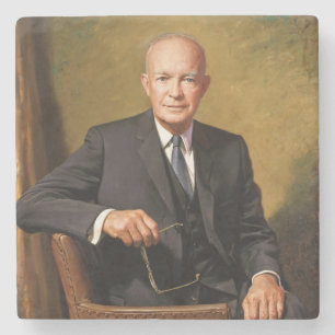 Dwight Eisenhower Präsident Weißes Haus Porträt Steinuntersetzer